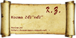 Kozma Zénó névjegykártya