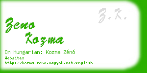 zeno kozma business card